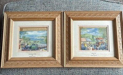 Audrey Tarrant  Market Day  &  The Railway Station  framed prints. Kids Stories