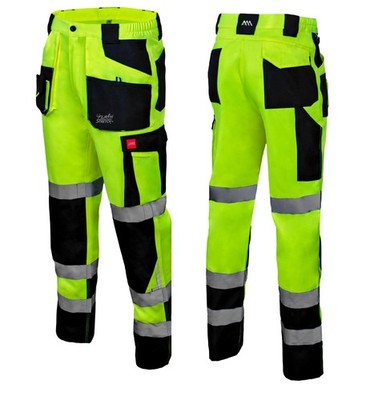 Herren Hose Arbeitshose Sicherheitshose FLASH YELLOW Schutzhose Warnschutzhose