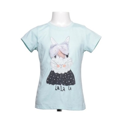 Emily Girls, T-shirt, Größe: 116, Emily Girls, Blau/Schwarz/Weiß, Gepunktet #85w