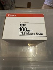Canon EF 100mm f/2.8 Macro USM Lens with Box and Booklet