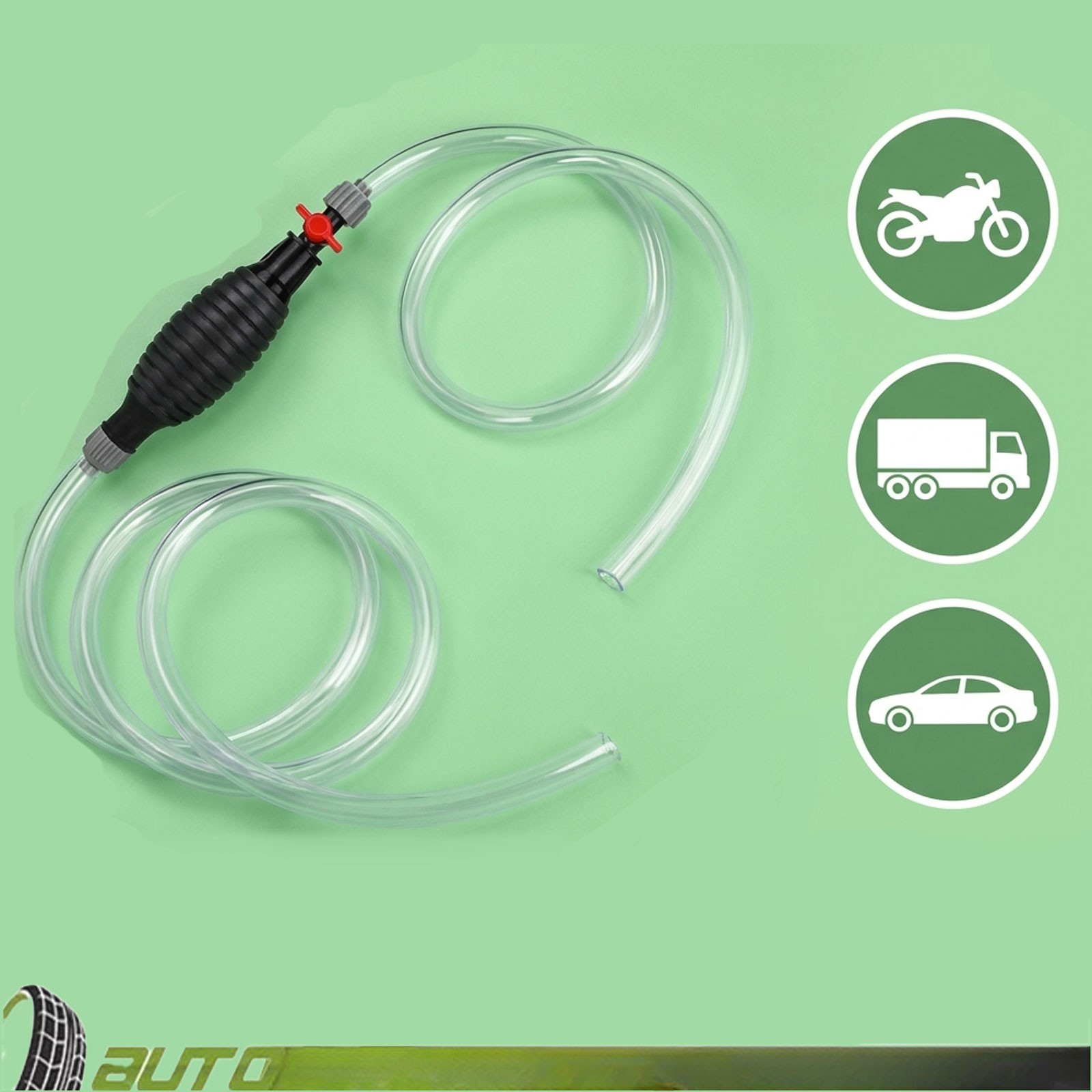 9.8Ft Siphon Hose Multifunction Pump Oil Water Fuel Gasoline Transfer Hand Pump