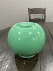 Vtg Fiestaware Kitchen Kraft Large Green Ball Cookie Jar w/Lid Fiesta 7.5”