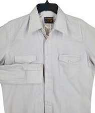 Vtg 70s 80 Wrangler Gold Western Shirt Mens 15 33 Fits M/L Light Gray USA NWT
