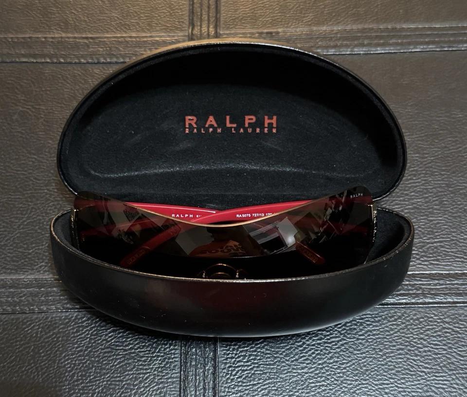 Ralph Lauren RA5075 727/13 Brown Shield Wrap Sunglasses + Case - Image 2 of 4