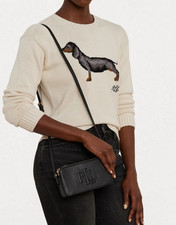 Lauren Ralph Lauren Witley "LRL" Bomb  Logo Leather Crossbody Wallet Black 225