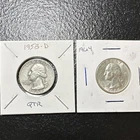 1958-D and 1964 Washington Quarter 25C 90% Silver Business Strike Denver