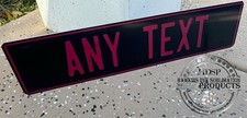 All Black Red Text European License Plate Custom Personalized Any Text