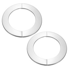 2Pcs Wall Split Flange 4", Round Self-Adhesive Escutcheon Plate, Silver