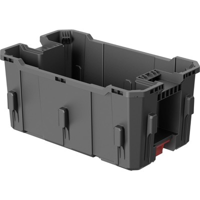 Hyper Stack Interlocking Storage Crate, Black, Stackable Plastic Organizer