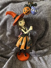 NWT Viral Bella Lux Halloween Witch Girl Figure Holding Balloons Decor 15  