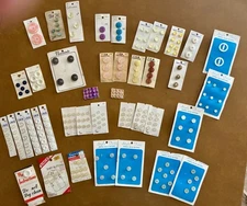 Vintage Button Cards Set Of 41 New Cards Variety Of Brands & Colors & Designs