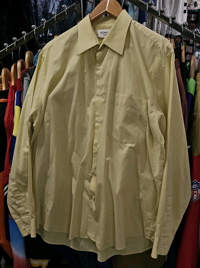 Camicia vintage YSL Yves Saint Laurent con bottoni al limone taglia grande