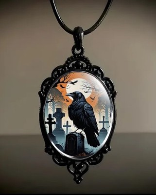 RABE GOTHIC FRIEDHOF HALLOWEEN   VERZIERTER HALSKETTE ANHÄNGER 
