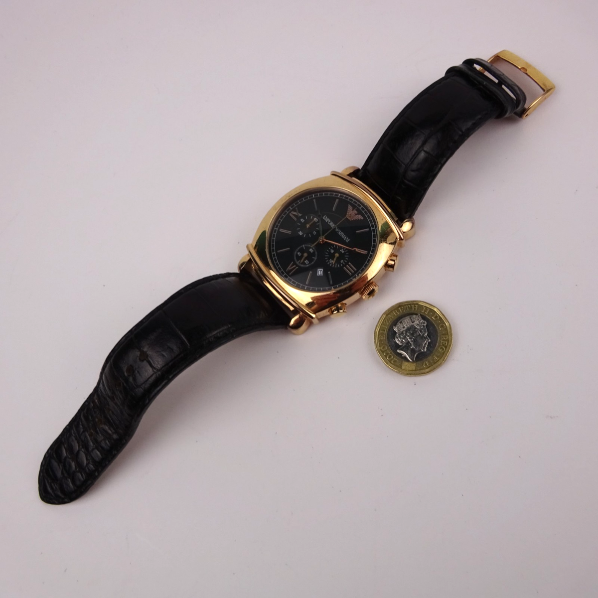 Emporio 1円 稼動 エンポリオアルマーニ AR-0321 QZ クロノグラフ 