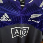adidas New Zealand All Blacks Rugby Jersey Purple Gray AIG Sponsor Size M — photo 2
