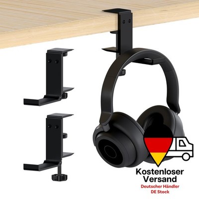 Kopfhörerständer Halterung Tisch - Verstellbarer Headset Halter Haken - Schwarz