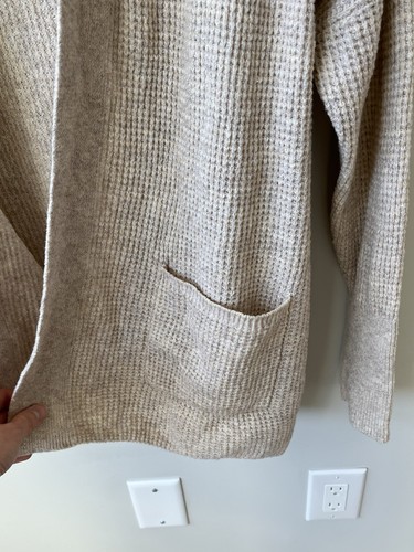 Cárdigan Old Navy para mujer talla XS caqui jaspeado tejido gofre frente abierto - Imagen 4 de 8