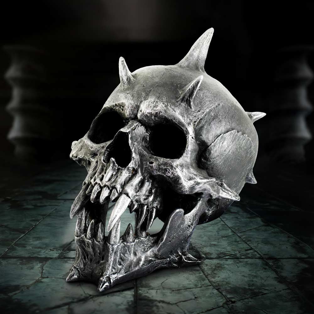 Original Nemesis Now Iron Fang Spike Skull Figurine 16.5cm Gift Home Decor Resin