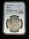 1883 CC $1 Morgan Silver Dollar NGC MS62