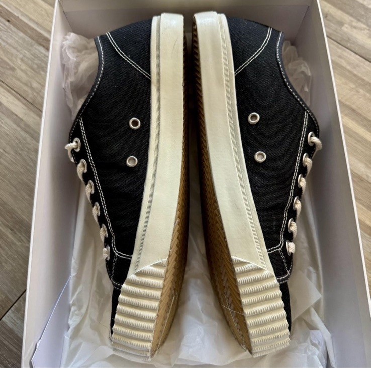 Maison Margiela Tabi Low Top Black Canvas Sneakers S37WS0578 Lace