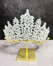 Circonita cúbica, corona de circonitas de diamantes, corona de cristal de plata, joyería de princesa