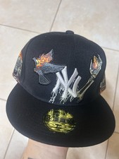 ￼ New Era 59FIFTY NY Yankees Cappellino Nero Taglia 7 1/4 Fitted MLB Nuovo