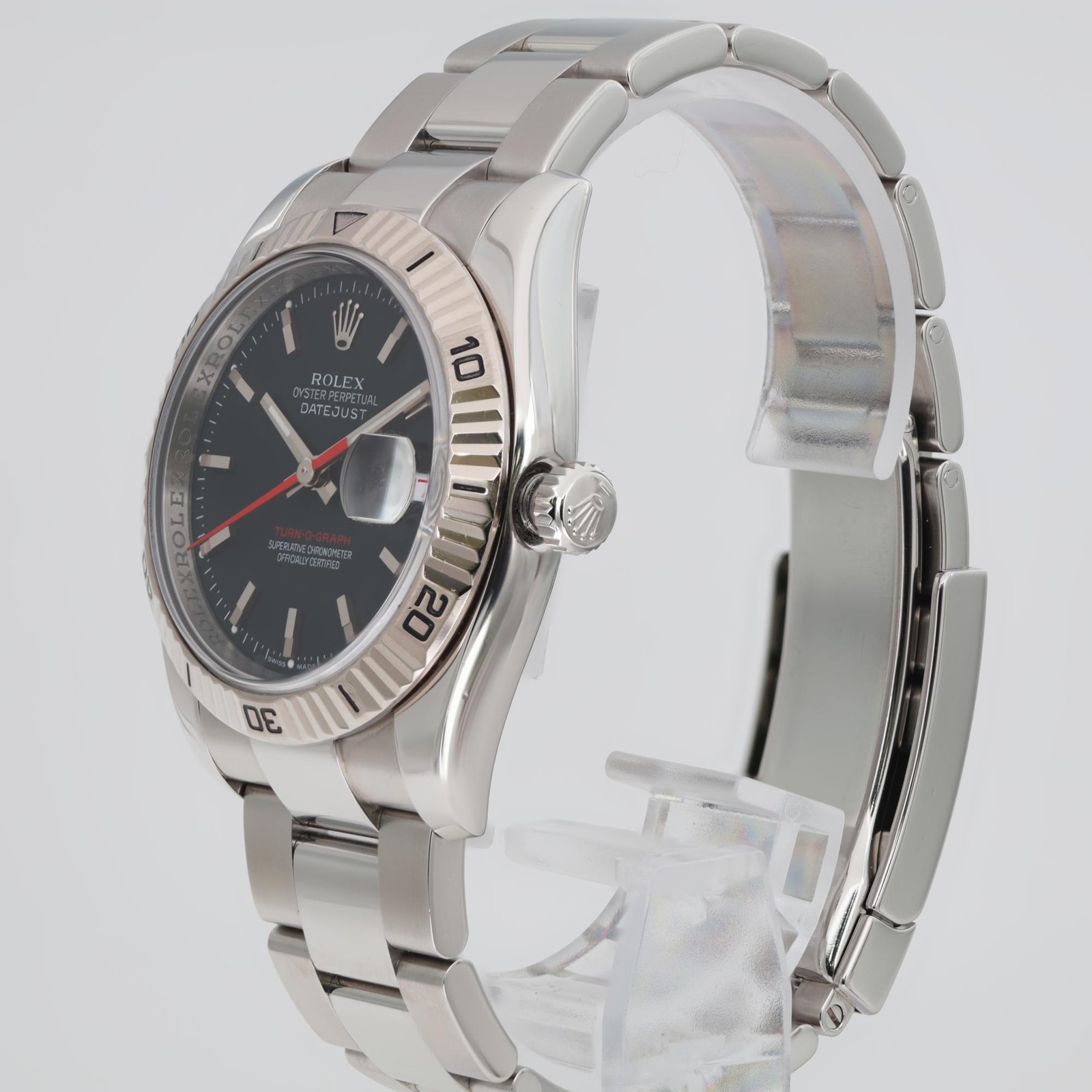 Rolex Datejust Turn-O-Graph 116264 36mm Steel Black Dial Men's Watch image 3