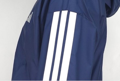 Adidas Men Essentials 3S Athletic Jacket Blue Windbreaker Top GYM