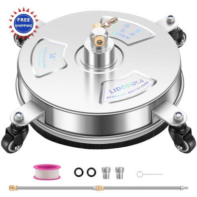 #ad Cleaner Washer Surface 14 Stainless Steel 4 Wheels Pressure Attachment Concrete $94.99