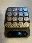 Lot of 16 United States Kennedy 40% Silver Half Dollars, many unc, 18.4 ounces