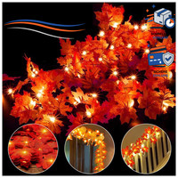 Lichterkette 10M Ahornblatt 70 Leds Herbstdeko Halloween Party Tischdeko