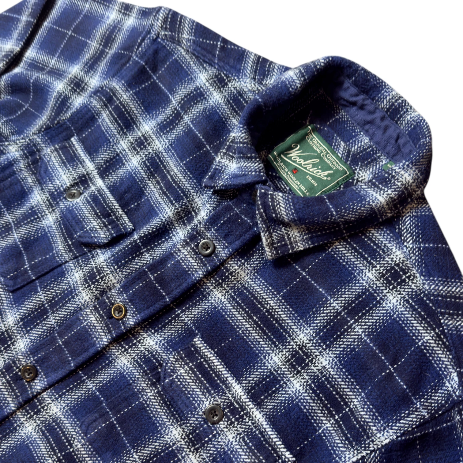 Cozy Woolrich Shirt Jacket Mens Medium Blue Plaid Flannel Shacket NWOT
