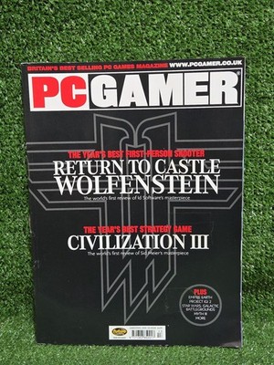 PC Gamer Magazine Christmas 2001 Civilization 3, Return To Castle Wolfenstein
