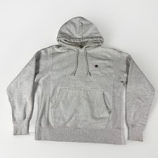 Mens Champion Reverse Weave Hoodie Light Gray Small Pullover Hooded Sweatshirt