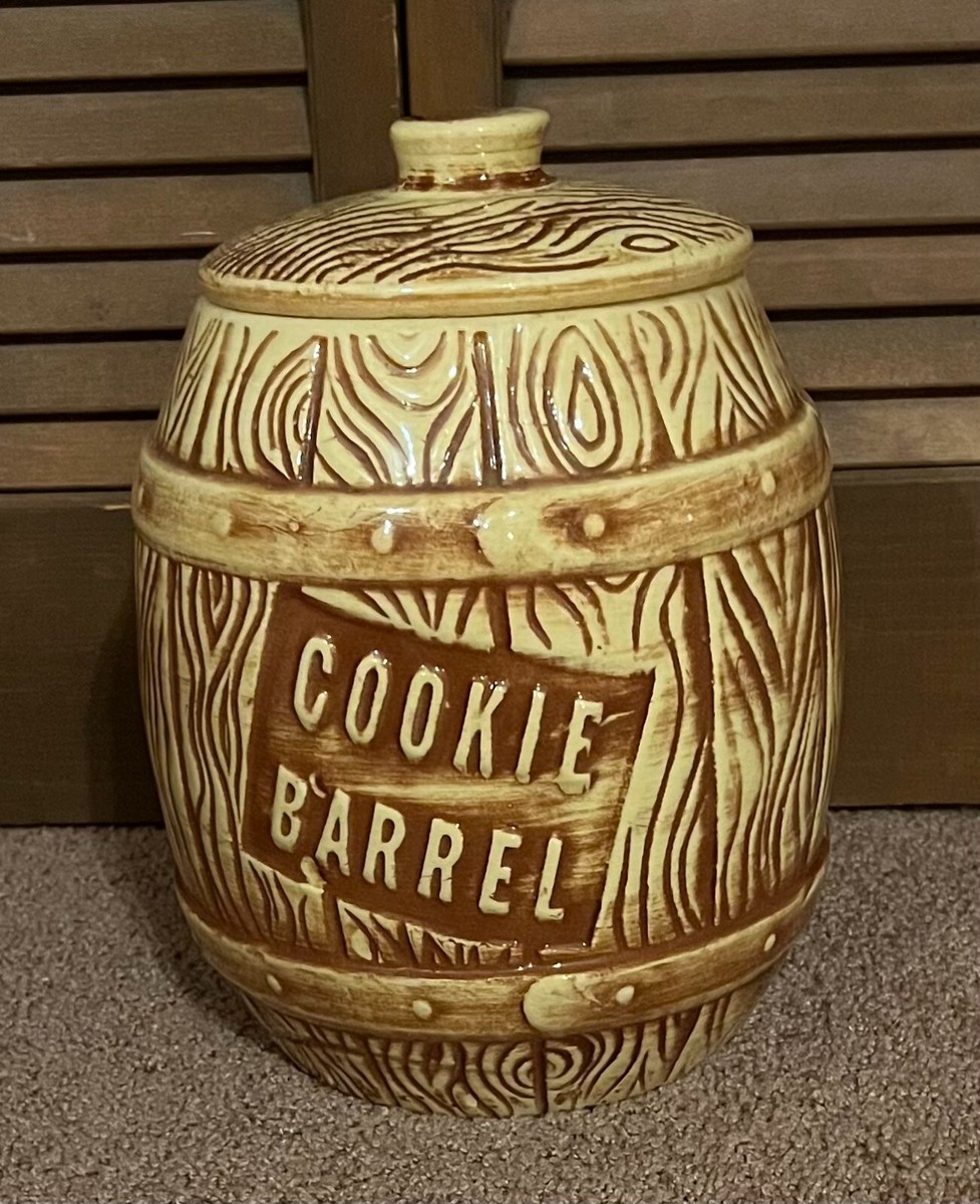 Vintage Cookie Barrel Cookie Jar From The 1980s Ceramic 10.5