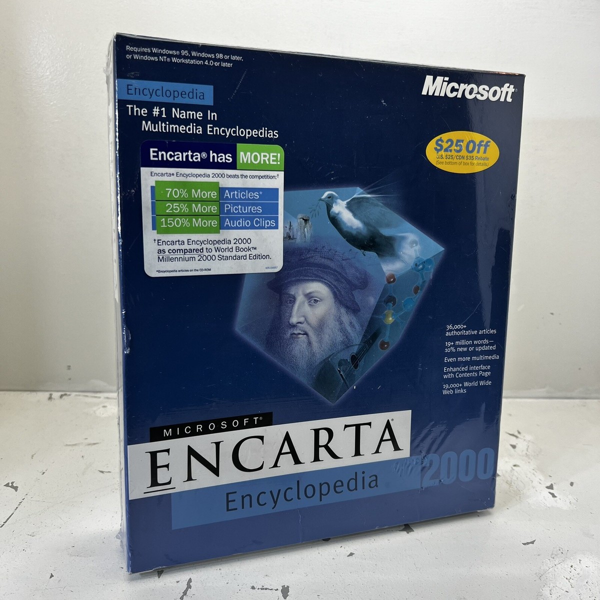 Microsoft ENCARTA Multimedia Encyclopedia 2000 Software Windows 95