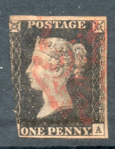 GB QV 1840 1d Penny Black SG1 A Black Maltese cross SG1 cat £550
