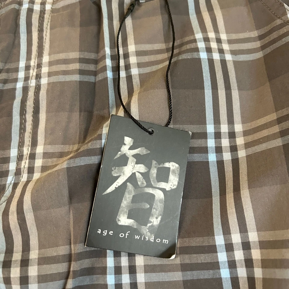 Pantalones Cortos de Carga Age of Wisdom a Cuadros Informales Sueltos Bolsillos Gris Azul Para Hombres 38" Nuevos con Etiquetas Foto 2 de 4