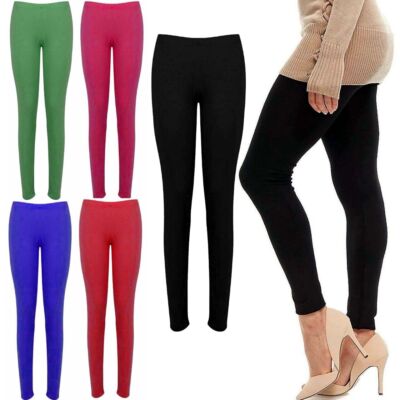 Damen VISKOSE LEGGINGS volle Länge Übergrößen 8 10 12 14 16 18 20 22 26 28 30