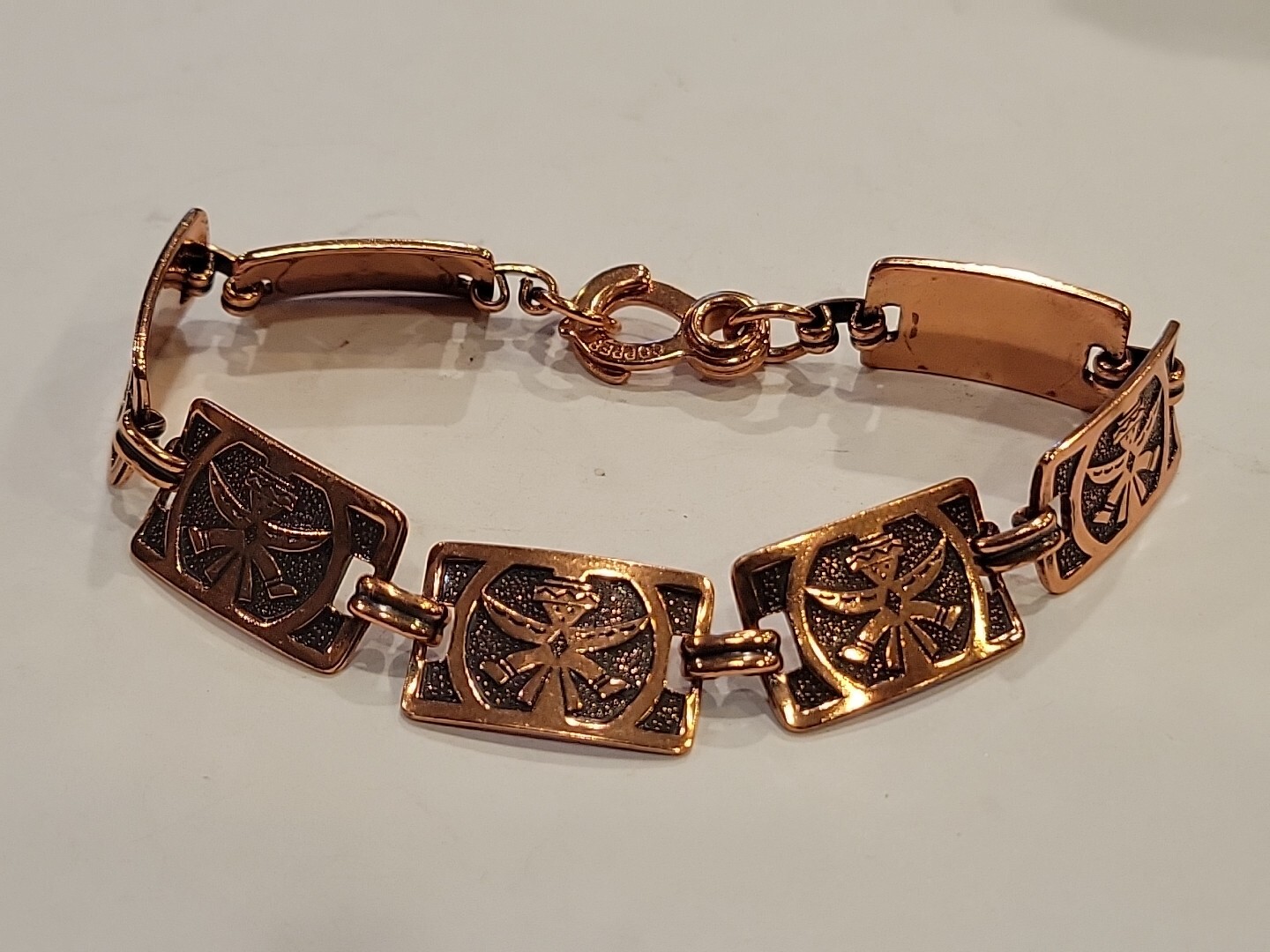 Vintage Solid Copper Native American Kachina Link… - image 1