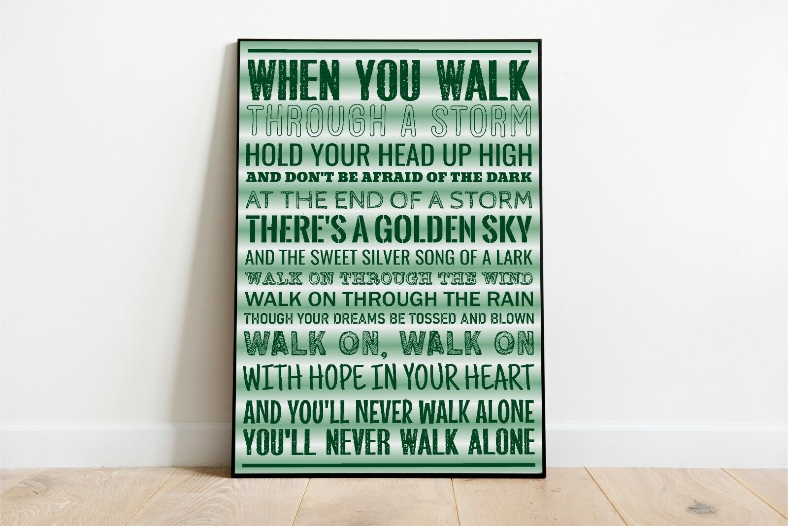 Glasgow Celtic You'll Never Walk Alone Club Crest Logo Poster