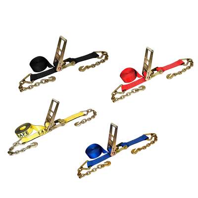 USA Heavy Duty 3'' x 30' Ratchet Tie Down Strap w/ Chain Extension WLL 5400 LBS