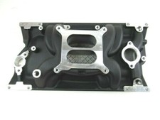 96-02 Chevy 350 383 Vortec Aluminum Intake Manifold Dual Plane Black E42422bk