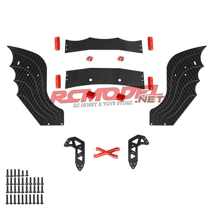 Carbon Fiber Adjust Wing Spoiler W/ Support Brace For 1/7 RC ARRMA