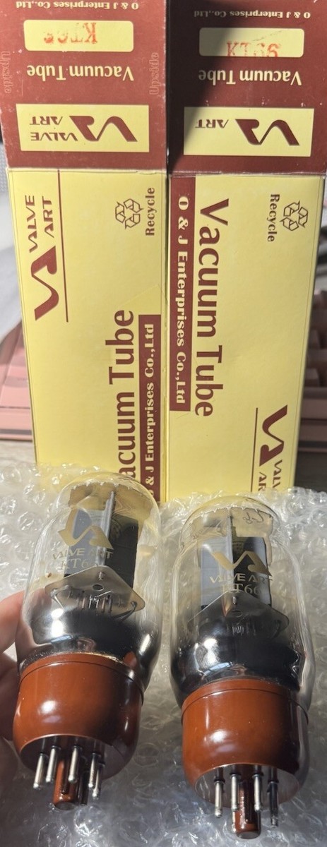 NOS Platinum Match Pair KT66 ValveArt Welded Plates Dual Ring