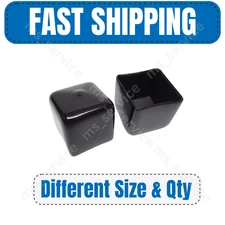 Vinyl Rubber Flexible Square Tube Tubing Pipe End Cover Cap - Select Size & Qty