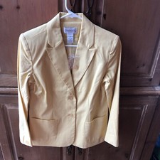 New With Tags!! Chadwicks Ladies Size 4, Lemon Yellow Cotton/linen, Lined Blazer
