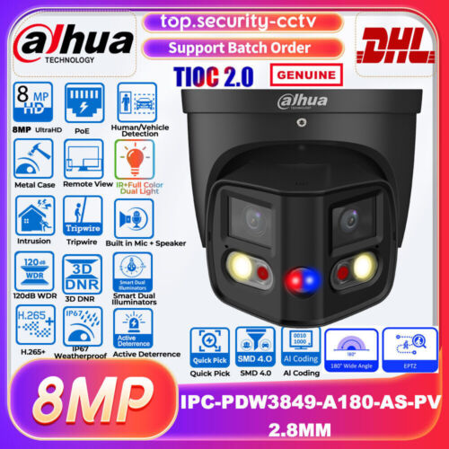 DAHUA Panoramic 180° EPTZ 8MP 4K IPC-PDW3849-A180-AS-PV TiOC2.0 2x 4mp IP Camera - Picture 24 of 24