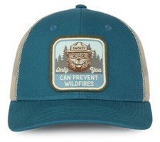 Smokey Bear Blue-Putty Cotton Twill Woven Label Mesh-Back Cap