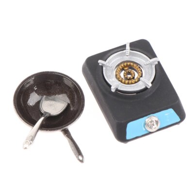 3PC 1:12 Scale Dollhouse Miniature Gas Stove Cookware Baking Tools Accessories